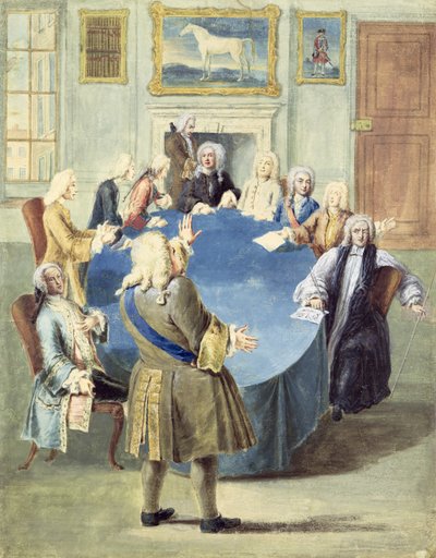 Sir Robert Walpole addressing his cabinet by Joseph Goupy
